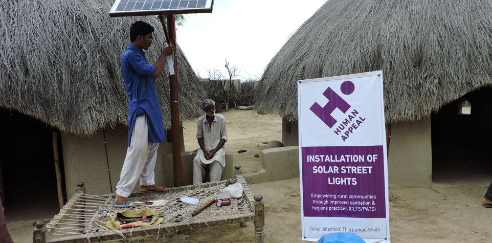 Solar street lights installation